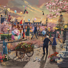 Disney Mary Poppins Returns Wall Art by Thomas Kinkade Studios Canvas Gallery Wrap 14" x 14" Unframed