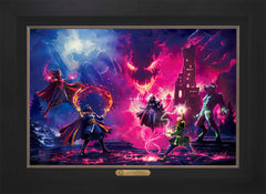 Doctor Strange vs. The Dark Despot Wall Art by Thomas Kinkade Studios Estate Edition Canvas 18" x 27" Modern Black