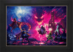Doctor Strange vs. The Dark Despot Wall Art by Thomas Kinkade Studios Standard Number Canvas 24" x 36" Modern Black