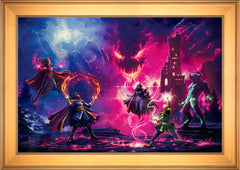 Doctor Strange vs. The Dark Despot Wall Art by Thomas Kinkade Studios Standard Number Canvas 24" x 36" Gallery Gold