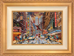 Deadpool - Snow Day Wall Art by Thomas Kinkade Studios Standard Number Canvas 12" x 18" Antique Gold