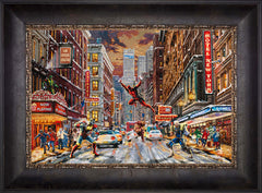 Deadpool - Snow Day Wall Art by Thomas Kinkade Studios Standard Number Canvas 12" x 18" Cabernet