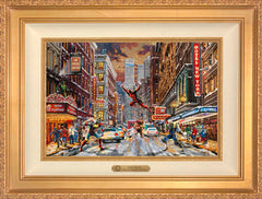 Deadpool - Snow Day Wall Art by Thomas Kinkade Studios Estate Edition Canvas 12" x 18" Antique Gold