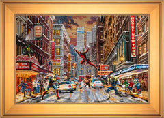 Deadpool - Snow Day Wall Art by Thomas Kinkade Studios Standard Number Canvas 18" x 27" Gallery Gold