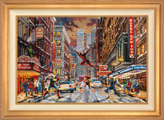 Deadpool - Snow Day Wall Art by Thomas Kinkade Studios Standard Number Canvas 24" x 36" Antique Gold