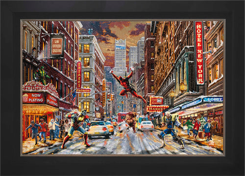 Deadpool - Snow Day Wall Art by Thomas Kinkade Studios Standard Number Canvas 24