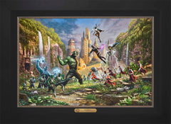 Battle for Wakanda Wall Art by Thomas Kinkade Studios Estate Edition Canvas 18" x 27" Modern Black