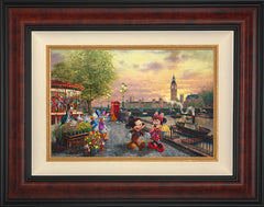 Disney Mickey and Minnie in London Wall Art by Thomas Kinkade Studios Standard Number Canvas 12" x 18" Gallery Burl