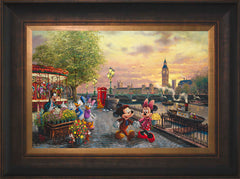 Disney Mickey and Minnie in London Wall Art by Thomas Kinkade Studios Standard Number Canvas 12" x 18" Estate Bronze