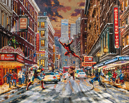 Deadpool - Snow Day Wall Art by Thomas Kinkade Studios Canvas Gallery Wrap 24