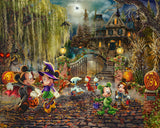 Disney Mickey and Minnie Halloween Fun Wall Art by Thomas Kinkade Studios Canvas Gallery Wrap 8" x 10" Unframed