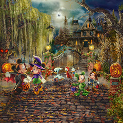 Disney Mickey and Minnie Halloween Fun Wall Art by Thomas Kinkade Studios Canvas Gallery Wrap 14" x 14" Unframed