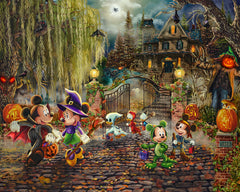 Disney Mickey and Minnie Halloween Fun Wall Art by Thomas Kinkade Studios Canvas Gallery Wrap 24" x 30" Unframed