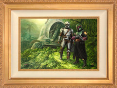 The Mandalorian ™ - Brothers in Arms Wall Art by Thomas Kinkade Studios Standard Number Canvas 12" x 18" Antique Gold