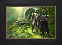 The Mandalorian ™ - Brothers in Arms Wall Art by Thomas Kinkade Studios Standard Number Canvas 18" x 27" Modern Black