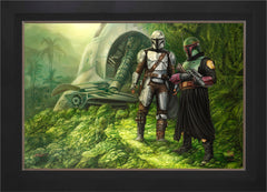 The Mandalorian ™ - Brothers in Arms Wall Art by Thomas Kinkade Studios Standard Number Canvas 24" x 36" Modern Black