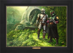 The Mandalorian ™ - Brothers in Arms Wall Art by Thomas Kinkade Studios Estate Edition Canvas 24" x 36" Modern Black