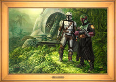 The Mandalorian ™ - Brothers in Arms Wall Art by Thomas Kinkade Studios Estate Edition Canvas 24" x 36" Gallery Gold