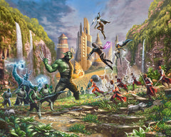 Battle for Wakanda Wall Art by Thomas Kinkade Studios Canvas Gallery Wrap 24" x 30" Unframed