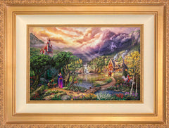 Disney The Evil Queen Wall Art by Thomas Kinkade Studios Jewel Edition Canvas 12" x 18" Antique Gold