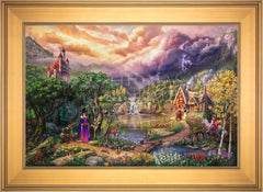 Disney The Evil Queen Wall Art by Thomas Kinkade Studios Jewel Edition Canvas 12" x 18" Antique Gold