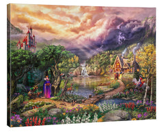 Disney The Evil Queen Wall Art by Thomas Kinkade Studios Jewel Edition Canvas 12" x 18" Antique Gold