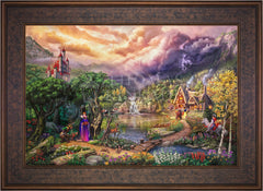 Disney The Evil Queen Wall Art by Thomas Kinkade Studios Jewel Edition Canvas 12" x 18" Antique Gold
