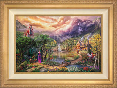 Disney The Evil Queen Wall Art by Thomas Kinkade Studios Jewel Edition Canvas 12" x 18" Antique Gold