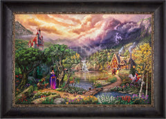 Disney The Evil Queen Wall Art by Thomas Kinkade Studios Jewel Edition Canvas 12" x 18" Antique Gold