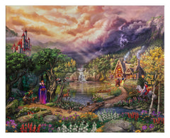 Disney The Evil Queen Wall Art by Thomas Kinkade Studios Jewel Edition Canvas 12" x 18" Antique Gold