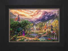 Disney The Evil Queen Wall Art by Thomas Kinkade Studios Jewel Edition Canvas 12" x 18" Modern Black