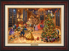 Disney Beauty and the Beast Christmas Celebration Wall Art by Thomas Kinkade Studios Estate Edition Canvas 24" x 36" Gallery Burl
