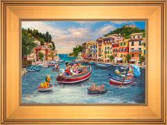 Disney Mickey and Minnie in Italy Wall Art by Thomas Kinkade Studios Standard Number Canvas 12" x 18" Gallery Gold
