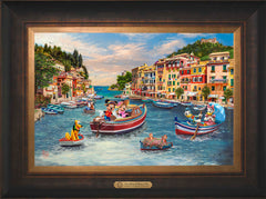 Disney Mickey and Minnie in Italy Wall Art by Thomas Kinkade Studios Estate Edition Canvas 12" x 18" Estate Bronze