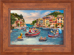 Disney Mickey and Minnie in Italy Wall Art by Thomas Kinkade Studios Estate Edition Canvas 18" x 27" Rustic Andalucian