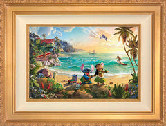 Disney Lilo & Stitch Wall Art by Thomas Kinkade Studios Standard Number Canvas 12" x 18" Antique Gold