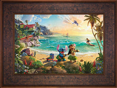 Disney Lilo & Stitch Wall Art by Thomas Kinkade Studios Standard Number Canvas 12" x 18" Gallery Bronze