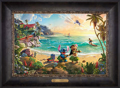 Disney Lilo & Stitch Wall Art by Thomas Kinkade Studios Estate Edition Canvas 12" x 18" Cabernet