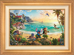 Disney Lilo & Stitch Wall Art by Thomas Kinkade Studios Standard Number Canvas 18" x 27" Antique Gold