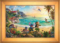 Disney Lilo & Stitch Wall Art by Thomas Kinkade Studios Standard Number Canvas 18" x 27" Gallery Gold