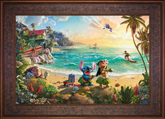Disney Lilo & Stitch Wall Art by Thomas Kinkade Studios Standard Number Canvas 18" x 27" Gallery Bronze