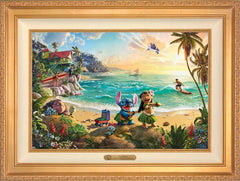 Disney Lilo & Stitch Wall Art by Thomas Kinkade Studios Estate Edition Canvas 18" x 27" Antique Gold