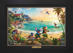 Disney Lilo & Stitch Wall Art by Thomas Kinkade Studios Estate Edition Canvas 18" x 27" Modern Black