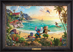 Disney Lilo & Stitch Wall Art by Thomas Kinkade Studios Estate Edition Canvas 18" x 27" Cabernet