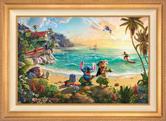 Disney Lilo & Stitch Wall Art by Thomas Kinkade Studios Standard Number Canvas 24" x 36" Antique Gold