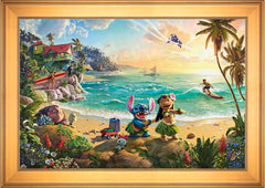 Disney Lilo & Stitch Wall Art by Thomas Kinkade Studios Standard Number Canvas 24" x 36" Gallery Gold