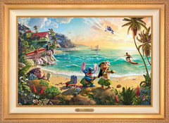 Disney Lilo & Stitch Wall Art by Thomas Kinkade Studios Estate Edition Canvas 24" x 36" Antique Gold