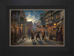 Harry Potter™ Diagon Alley™ Wall Art by Thomas Kinkade Studios Standard Number Canvas 12" x 18" Modern Black