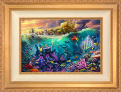 Disney Ursula Wall Art by Thomas Kinkade Studios Standard Number Canvas 12" x 18" Antique Gold