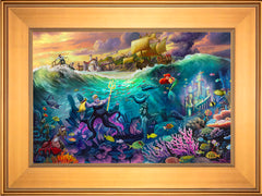 Disney Ursula Wall Art by Thomas Kinkade Studios Standard Number Canvas 12" x 18" Gallery Gold